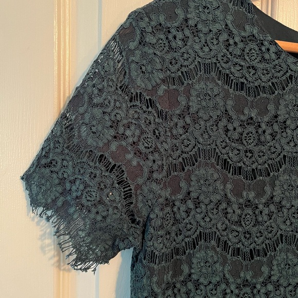 Lulu's Dark Green Lace Overlay Dress - Picture 3 of 6
